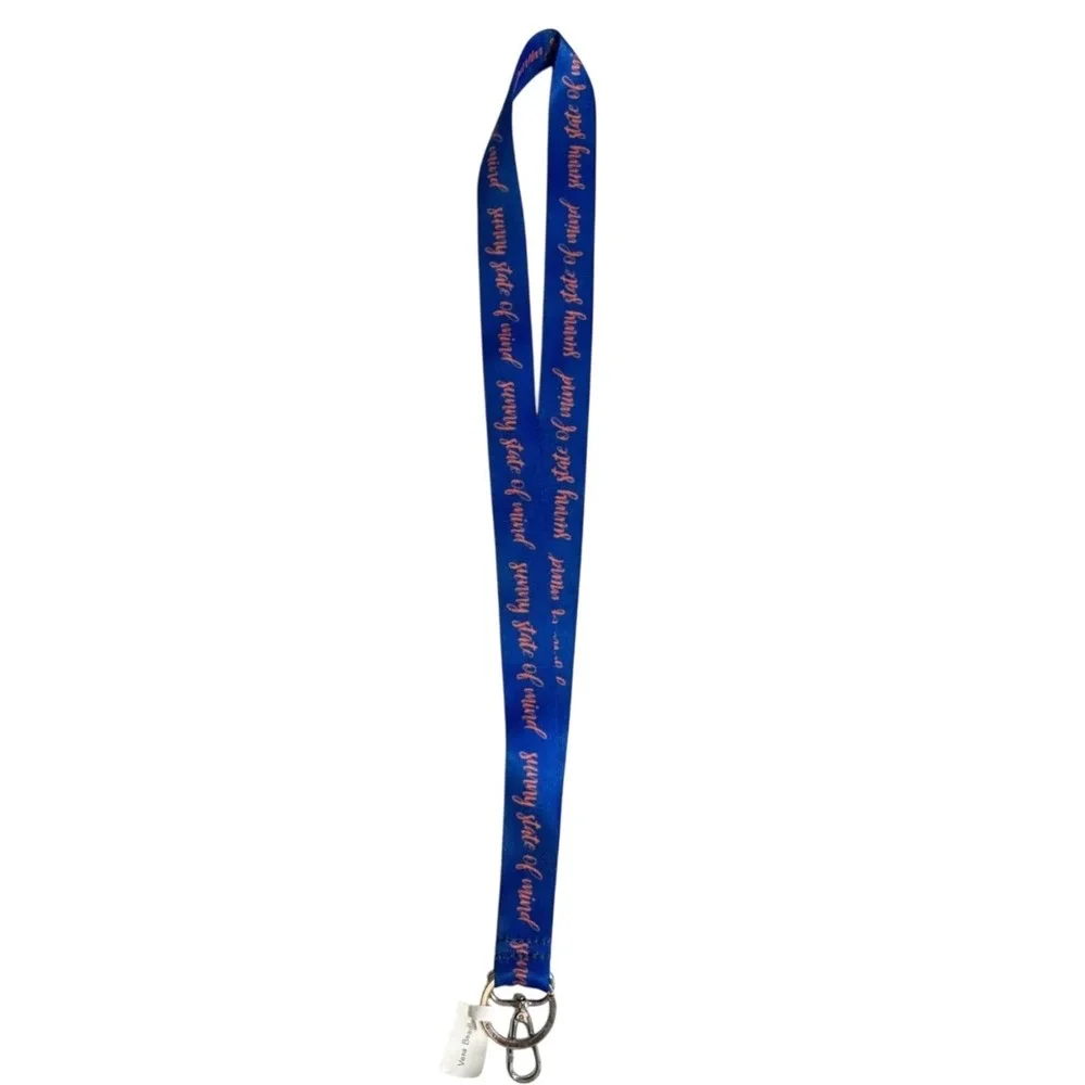 Vera Bradley Wide Lanyard Blue Sunny State of Mind Script NWT